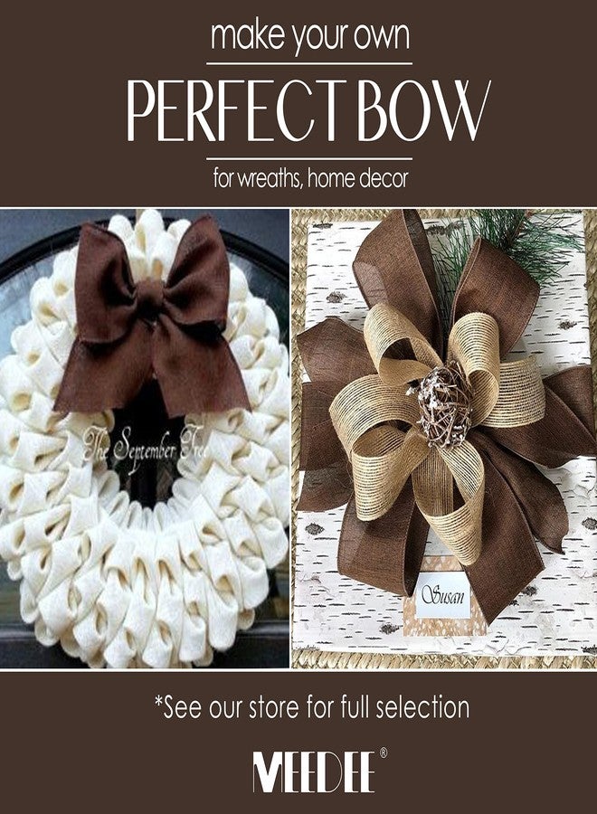 MEEDEE Brown Burlap Ribbon Wired 2.5 Inch x 10 Yards for Wreath Supplies Gift Wrapping Crafts - Image 4